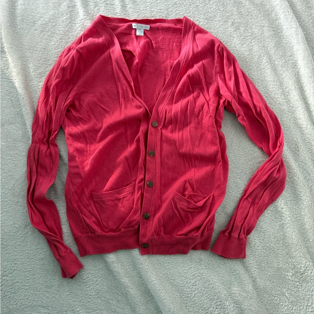 Gap Women's Pink Lightweight V-Neck Cardigan Sweater